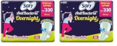 Sofy Anti Bacteria Overnight Extra Long Sanitary Pads, XX-Large, Pack of 40