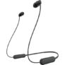 Sony WI-C100 Wireless Headphones with Customizable Equalizer for Deep Bass & 25 Hrs Battery, DSEE-Upscale, Splash Proof, 360RA, Fast Pair, in Ear Bluetooth Headset with Mic for Phone Calls (Black)