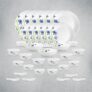 La Opala Opal Glass Crockery | for Family of 6 | Dinner Set 35 pcs Floral Fountain | Plates & Bowls for Dining | Microwave Safe | 100% Vegetarian | Extra Strong | Extra Light & White