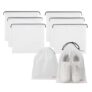 Lifelong Shoe Bags for Travel, Drawstring Travel Shoe Bags for Packing, Dustproof Portable Travel Shoe Storage Bag for Men and Women, Clear, Large, Pack of 6