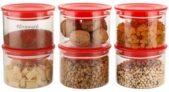 Floraware Plastic Storage Jar and Container Set I Air Tight & BPA Free Containers for Kitchen Storage Set I Grocery Kitchen Container Set I Multipurpose Jar, 600 Ml Each, Set 6, Red