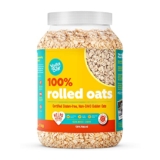 Yogabar 100% Rolled Oats 1 kg Jar | Premium Golden Rolled Oats, Gluten Free with High Fibre, Non GMO | Healthy Food with No Added Sugar | Diet Food for Weight Management