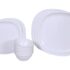 SignoraWare BPA Free Plastic Square Dinner Set | Microwave Safe | Unbreakable & Lightweight | Odor-Free | Great for Parties & Gatherings | Ideal for Regular Home Meals (Set of 24 pcs | White)