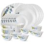 Larah by BOROSIL Fluted Series Lavender Opalware Dinner Set | 27 Piece for Family of 6 | Microwave & Dishwasher Safe | Bone-Ash Free | Crockery Set for Dining & Gifting | Plates & Bowls | White