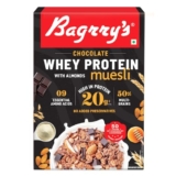 Bagrry’s Whey Protein Muesli 500gm Box | 20gm Protein | Chocolate Flavour| Whole Oats & Californian Almonds| Breakfast Cereal|Protein Rich| Premium American Whey Muesli