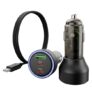 Zebronics 82W Car Charger, Dual Type-C & USB Output, Rapid Charging, Type-C to Type-C Cable 1m, LED Indicator, Multi Protection, Transparent Design (CC82)