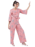 Vishudh Women Regular Fit V NECK CO-ORD SET VNCS000007 Multicolor XL