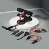 Lifelong Sit Up Bar with Double Suction Cup & Safety Lock For Stability | Tummy Trimmer Gym Equipment For Home Workout & Fat Burners | Comes with 2 Resistance Band, 2 Ankle Straps, 1 Door Attachment