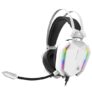 TAG Gamerz Titan RGB White Over-Ear Gaming Wired Headphone | Soft Ear Cups | 50mm Neodymium Driver | 3.5mm Audio | 2m Cable | Flexible Mic for Calling | Suspension Headband | 3.5mm + USB Connector