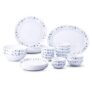 Larah by Borosil – Moon Series, Skyleaf 27 Pieces Opalware Dinner Set, White