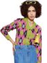 SASSAFRAS Women Green Geometric Front Open Wool Cardigan -XL