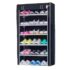 Hexzone Compact 6-Layer Shoe Rack Stand with Covered Multipurpose Design Perfect for Home Organization Black