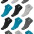 The Sock Street | Sports Ankle Socks for Men Combo Pack | Terry Cushioned Low Cut | Cotton | Gym, Running & Athletic | Odour-Free & Breathable | UK Size 6-11 | Multicolor