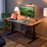 Green Soul Imperium Height Adjustable Table for Office Work | Everyday Ergonomic Desk with One Piece Top | Advance Memory Preset | 3 Year Warranty | Installation Provided (GreyOak,1100 x 600 Top)