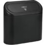 XONCO Car Trash Bin with Push Lid and Hanging Hook – Compact Plastic Garbage Can for Car Door, Seat Back Pocket and Desk Use – Black