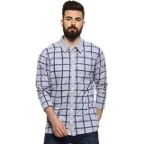 Campus Sutra Men Checkered Casual Stylish Spread Shirt(AZZ20SHRT_PNCHK30_M_PLN_GRBU_AZ_M)