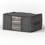 Lifelong Multipupose Storage Bag for Home | Dustproof Organizer for Blanket, Clothes, Comforter, Bedding and Quilts | Non-Woven Fabric & Transparent Window with Zipper | (60 * 40 * 30) I (Grey)