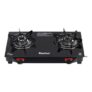 Khaitan 2 Burner Selios Black Manual Gas Stove Toughened Glass, Alloy Premium Burners, ISI Marked with 1 Year Warranty.