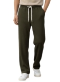 Pinkmint Men’s Poly Lycra Ribbed Relaxed Fit Stretchable & Comfortable Trouser | Flexible Elastic Waist with Drawstring Lower for Man | Men Tack Pant Casual Wear | Gym Joggers | Lounge