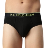 U.S. POLO ASSN. Mens Cotton Coolmax Solid I706 Briefs – Pack of 1 (Black L)