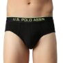 U.S. POLO ASSN. Mens Cotton Coolmax Solid I706 Briefs – Pack of 1 (Black L)