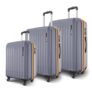 Safari Genius Alley Set of 3 (Cabin + Medium + Large) Trolley Bags Hard Case Polypropylene, 4 Wheels, 360 Degree Wheeling Luggage, Suitcase for Travel, Trolley Bags for Travel, Flintstone
