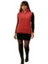 KOTTY Women’s Solid Sleeveless Stone Red Zipper Puffer Jacket (Red,L)-KTTFKPUFFERJACKET180L
