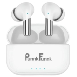 PunnkFunnk FusionBeatX Pro Wireless Earbuds 42H Playtime, 45ms Low Latency, 13mm Bass Drivers, Zen ENC Mic, IPX5 Water-Resistant, Bluetooth 5.3, Type-C Fast Charging, Touch Control(White)