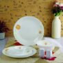 Cello Opalware Dazzle Series Livid Lilac Dinner Set, 23 Units | Light-Weight, Daily Use Crockery Set for Dining | White Plate and Bowl Set