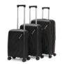 VLITE Ted Set of 3 (S+M+L) Lightweight Polypropylene Suitcase | Anti-Theft Double Zipper | Built-in Number Lock | Spacious & Durable Luggage | 3-Year Warranty (Black)