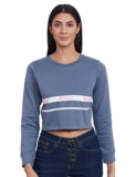 FUSEFIT WMN PF Hustle RN Crop Sweat Blue, XS