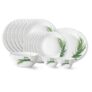 Larah by Borosil Crescent Fluted Series Opalware Dinner Set | 21 Pieces for Family of 6 | Microwave & Dishwasher Safe | Bone-Ash Free | Crockery Set for Dining & Gifting | Plates & Bowls | White