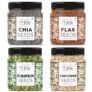 LILA DRY FRUITS 4 Superseed Combo (Chia, Pumpkin, Sunflower & Flax) 250gms each (1kg total) Immunity combo for Weight Management | Mix Seeds for Eating Diet Snacks Superfood Perfect for Gifting