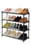 CraftsX2Z 4 Tier Foldable & Stackable Shoe Rack Organizer for Home Storage | Lightweight Durable Plastic Shoe Stand for Bedroom Entryway Hallway Closet | Space Saving Shoe Storage Shelf (S-4)