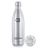 Pexpo Bottle 1 LTR| Hot and Cold Flask | ISI Certified Stainless Steel | 3 Layer Insulation | Leakproof | for Home, Office | 2-Year Warranty | Electro 980ml | Silver
