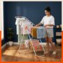 Bathla Foldable Cloth Drying Stand – Neo | 26 Drying Rails | Weather Resistant Alloy Steel Laundry Rack | Lightweight Clothes Dryer Stand for Home & Balcony | 2 Year Warranty (Bright Orange)