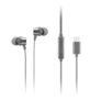 Lenovo – 300 Wired in-Ear USB-C Earphone – in-Line Microphone – USB-C Connectivity – Play & Pause Button – 3 Sizes Silicone Ear Tips Included, Grey