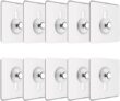 JIALTO Plastic 10 Pcs Self Adhesive Wall Hooks – Heavy Duty Transparent Hook for Photo Frames, Wall Clocks, Keys – No Damage, Easy Installation
