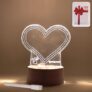 Madhabi 3D Acrylic Heart LED Night Lamp with Marker Pen – USB Powered Creative Message Board Light for Bedroom, Living Room, Study Desk, Office Decoration and Gifting (1 Pc)