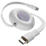 Portronics Upgraded Konnect Recoil 100W Type C to Type C Retractable Cable,Pd Fast Charging,Retractable Charging Cable,Fast Data Transfer,Compatibility with iPhone 15 Series&Type C Smartphones,?White
