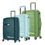 Nasher Miles Paris Hard-Sided Polypropylene Luggage Set of 3 | 55cm, 65cm & 75cm | 8 Wheels Double Spinner Small, Medium & Large Trolley Bag for Travel | Suitcase (Multicolor)