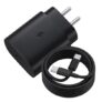 25W Charger for Samsung with Type-C to C Cable | Super Fast Charging for Galaxy S26/S25 Ultra, S24 FE, A56/A36/A16, M15/M17/M55 5G, F15/F55/Z Fold & S/A/M/F/Z Series Phones (Black) – BIS Certified