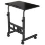 Amazon Brand – Umi Wooden Multipurpose Adjustable Height Table with Wheels For Work From Home, Study, Office And Bedroom (Without Drawer)