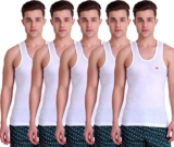 T.T. Men Titanic Sleevless Vest (Pack of 5) White