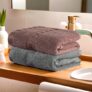 Urbane Home Pack of 2 Cotton Hand/Face Towels for Men & Women | Easily Washable | Workout Gym Napkins for Men | Pocket Towel – Grey & Brown