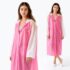 Lifelong Raincoat Waterproof for Women| 100% Waterproof Rainwear for Women & Girls | One-Piece Hooded Raincoat| Snap Buttons & Pockets | Travel for Hiking, Trekking, Camping (L, Pink & White)
