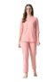 Ichaa Women’s Printed Rayon Night Wear Top and Bottom Night Suit Set Pink