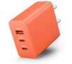 AILKIN GaN Charger 65W 3 Port Fast Charger PD Charger 2 USB Type C + 1 USB Wall Charging Adapter Nothing Phone 3a Plus 2a Plus 2 CMF Phone 1 Samsung Galaxy S25 S24 iPhone 16 15 iPad | Orange