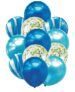 Crackles Blue Marble Balloons Set with Confetti Balloons for Birthday, Anniversary, Weddings, Engagement, House Warming Decoration | Party Balloons (Marble Balloons-Blue Pack of 12)
