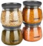 Amazon Brand – Solimo Plastic Storage Jar and Container Set I Air Tight & BPA Free Containers for Kitchen Storage Set I Grocery Kitchen Container Set I Multipurpose Jar, 800 Ml Each, Set 4, Grey